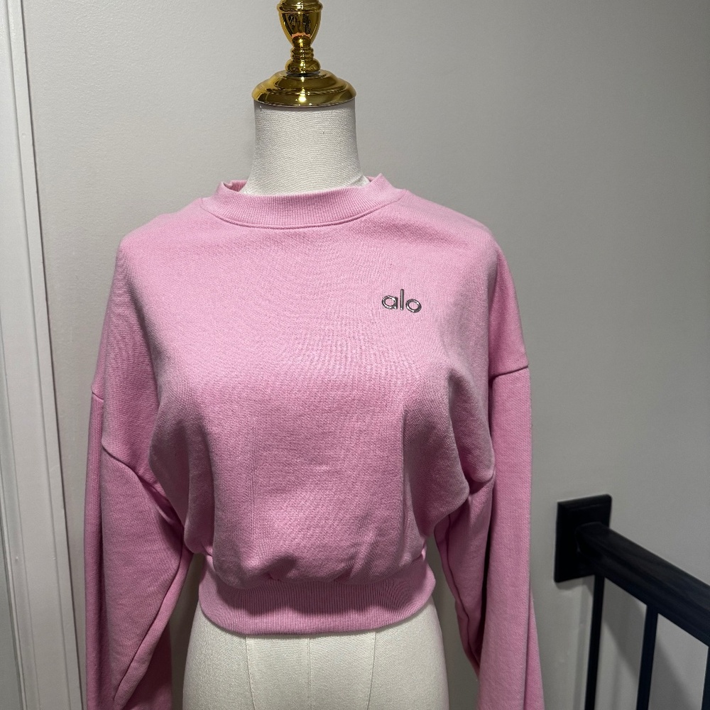ALO Yoga Pink Crewneck Sweater